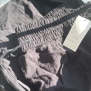 a new day wide leg black drawstring pants with pockets NWT